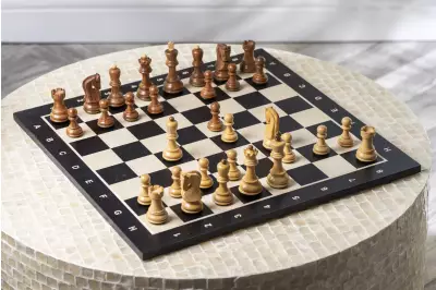 Figuras de ajedrez Zagreb Acacia de la India/Espino cerval 3,5 pulgadas